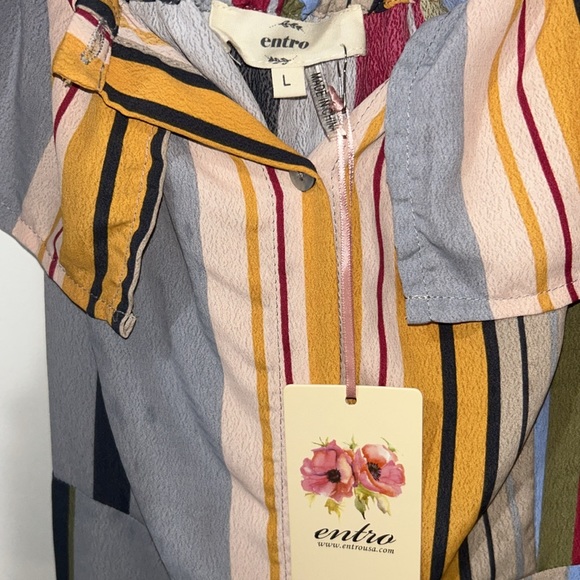 Button up striped Entro dress - Picture 3 of 6